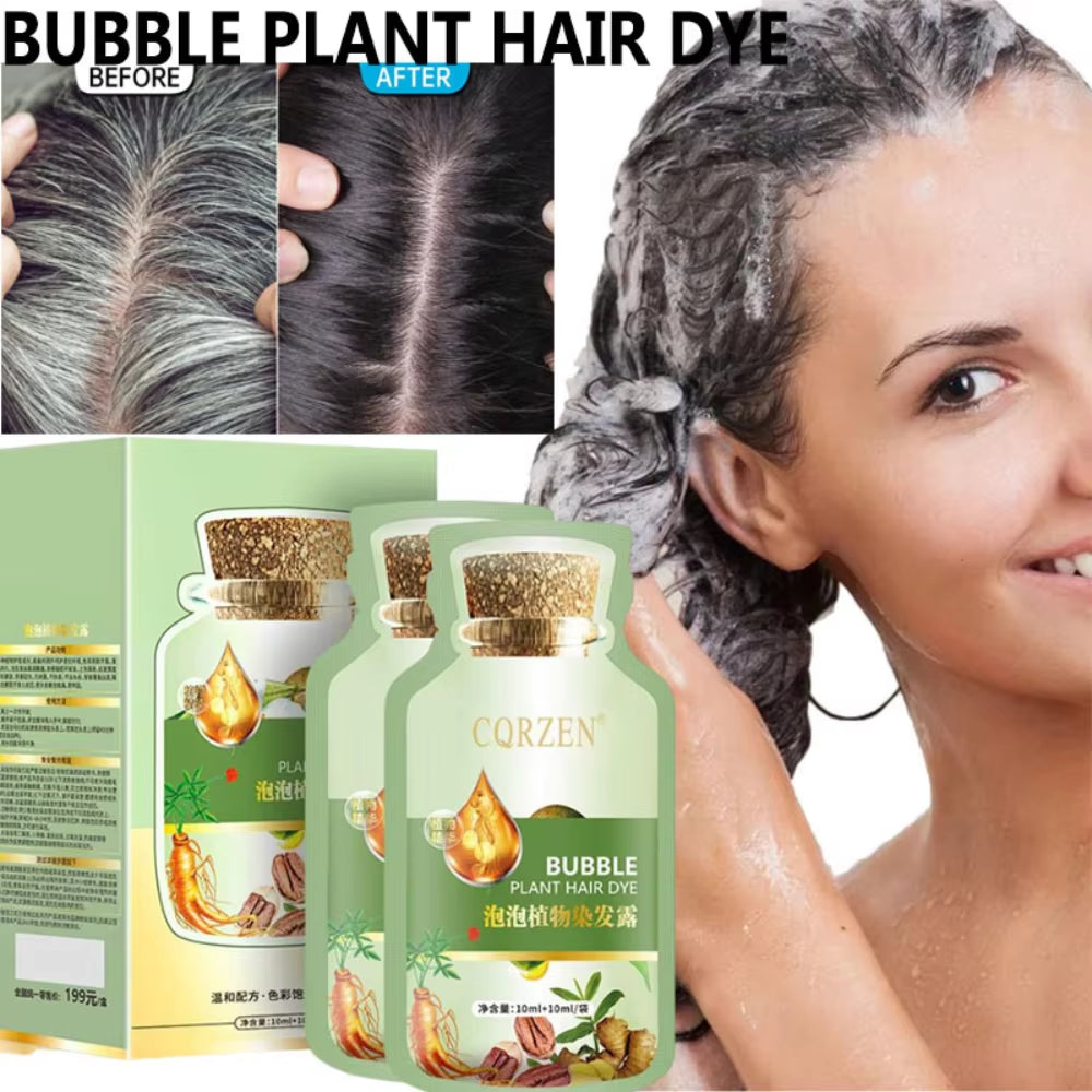 Transform Your Look in Just 5 Minutes with Our Pure Natural Herbal Hair Dye Shampoo - Non-Irritating, Nourishing, and Perfect for All Hair Types!